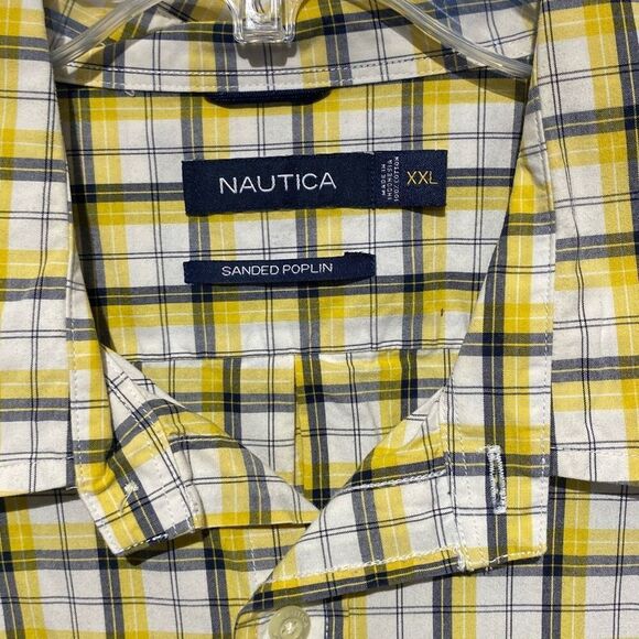 Nautica Men's Multicolor Sanded Poplin Plaid Short Sleeve Button Up Shirt XXL - Picture 3 of 9